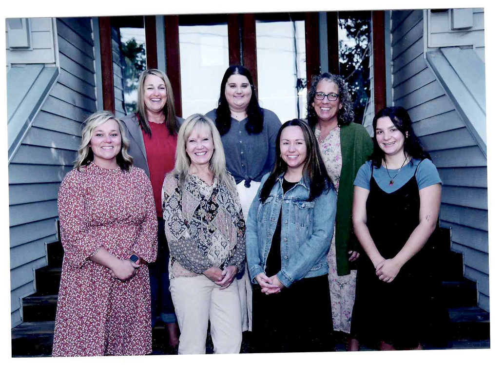 Picture showing seven teachers and staff of Damman School.  They are not identified by name.